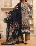 Zarineh Winter Muse Khaddar Printed Embroidered Suit - 3 Pc