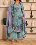 Zarineh Winter Muse Khaddar Printed Embroidered Suit - 3 Pc