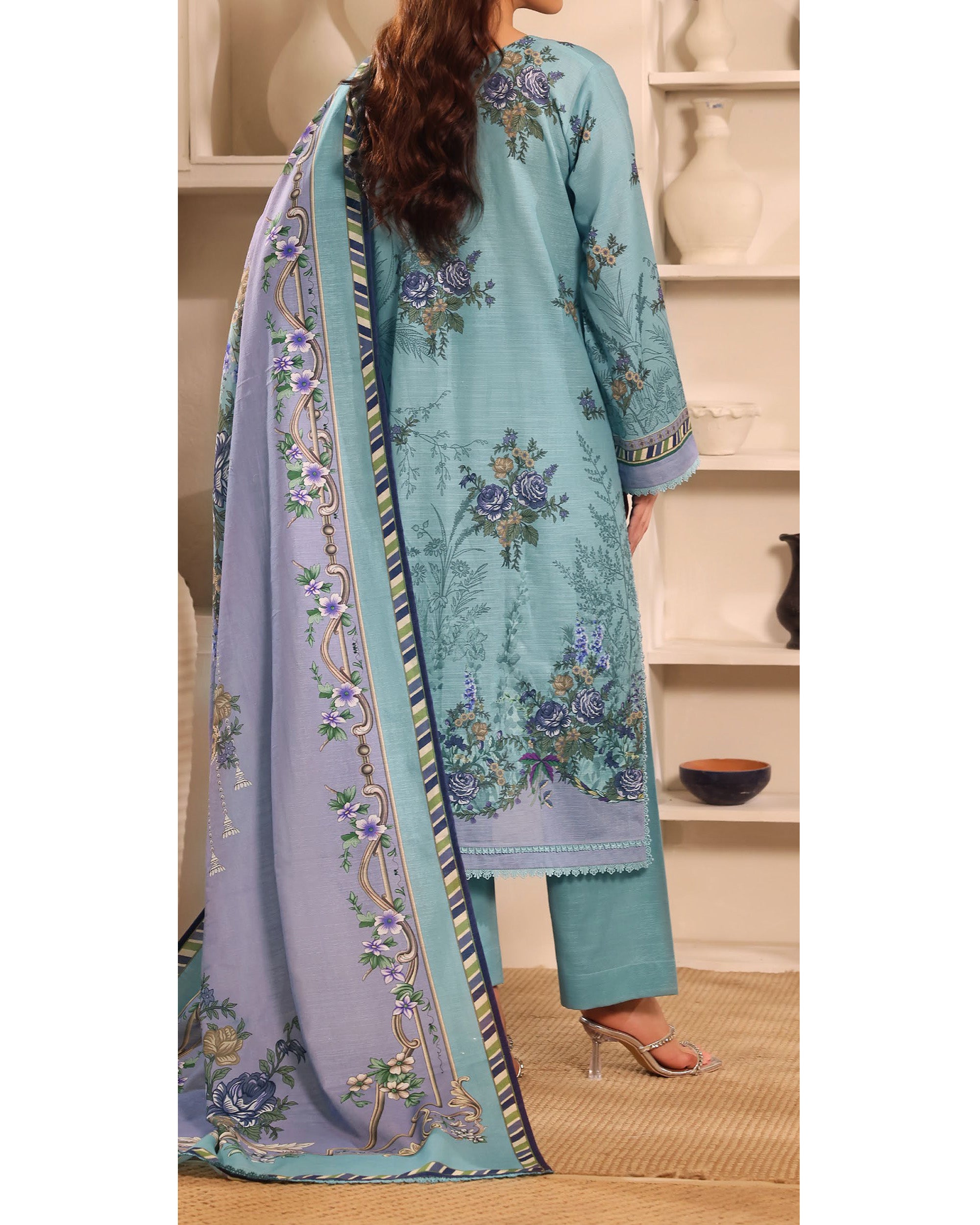Zarineh Winter Muse Khaddar Printed Embroidered Suit - 3 Pc