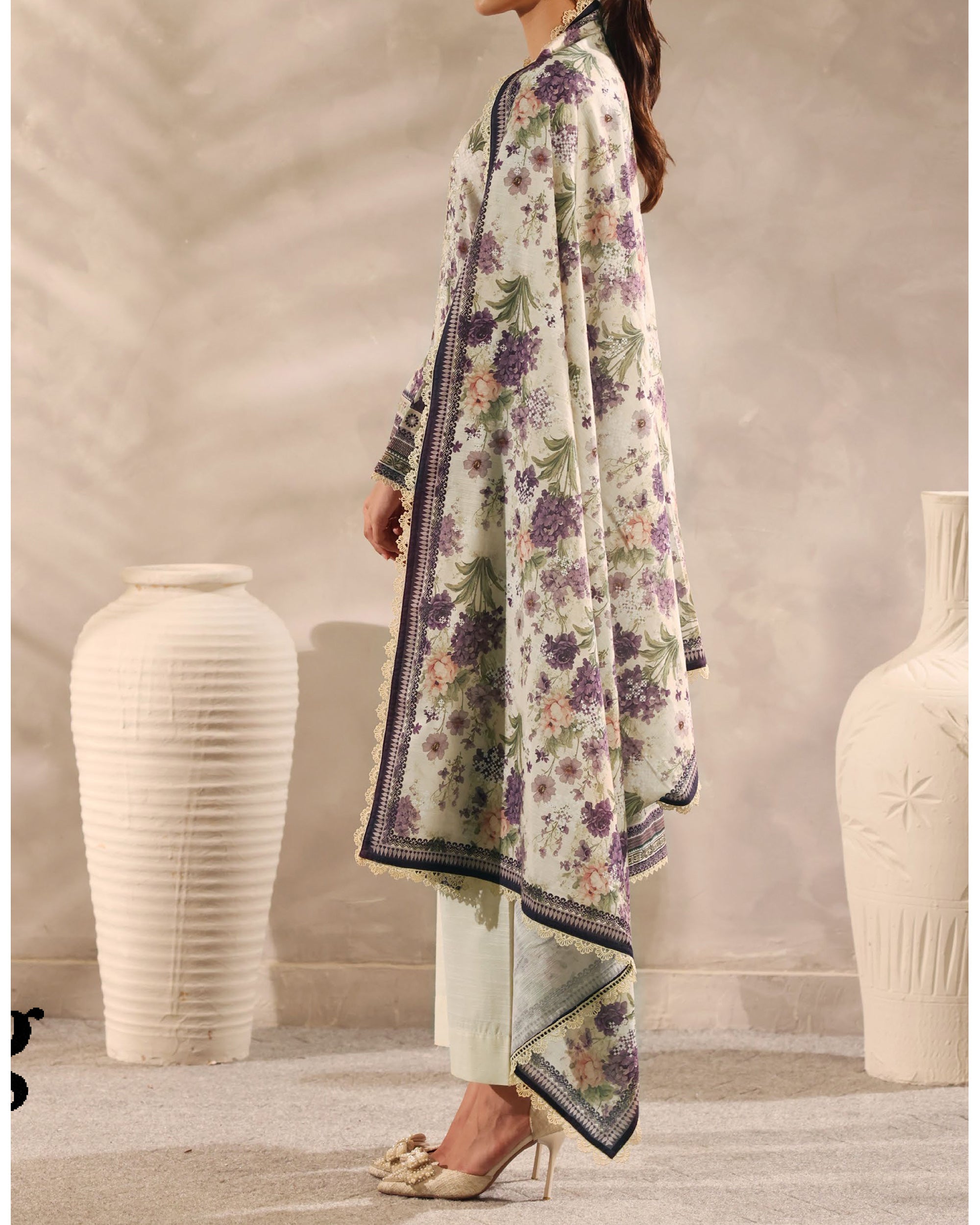 Zarineh Winter Muse Khaddar Printed Embroidered Suit - 3 Pc
