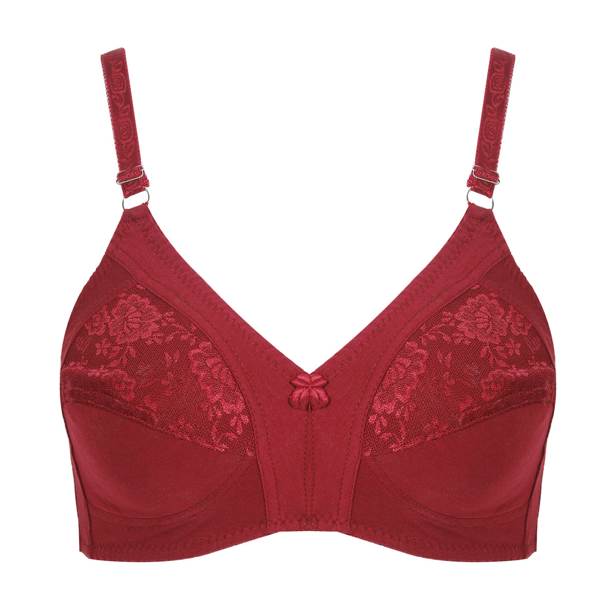 Women's Cotton Bra Half Net - Maroon, Women Bras, Chase Value, Chase Value