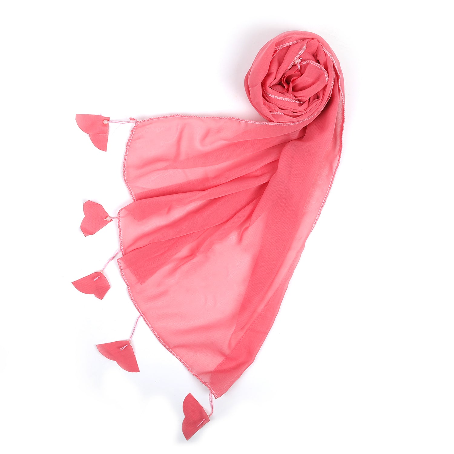 Women's Plain Georgette Stole - Tea Pink, Women Shawls & Scarves, Chase Value, Chase Value