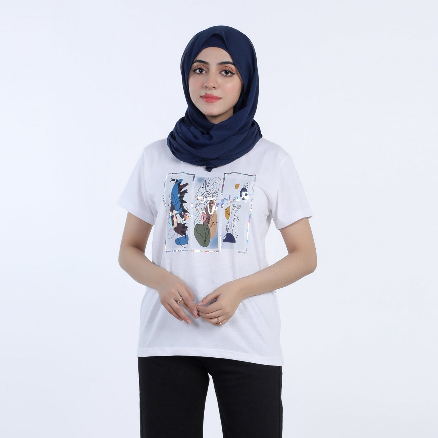 Women's Half Sleeves T-shirt - White, Women T-Shirts & Tops, Chase Value, Chase Value