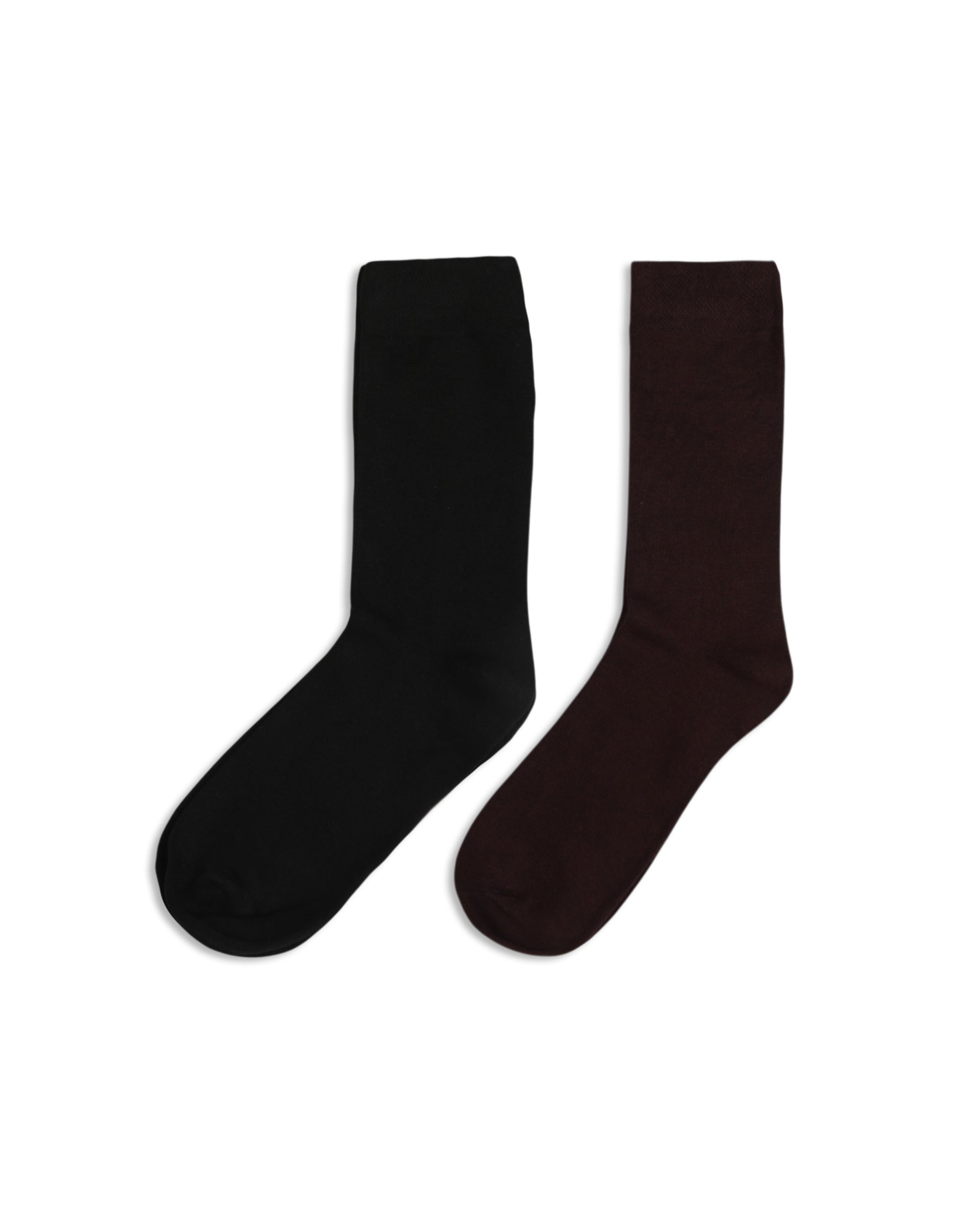 Men's Plain Crew Socks - 2 Pair