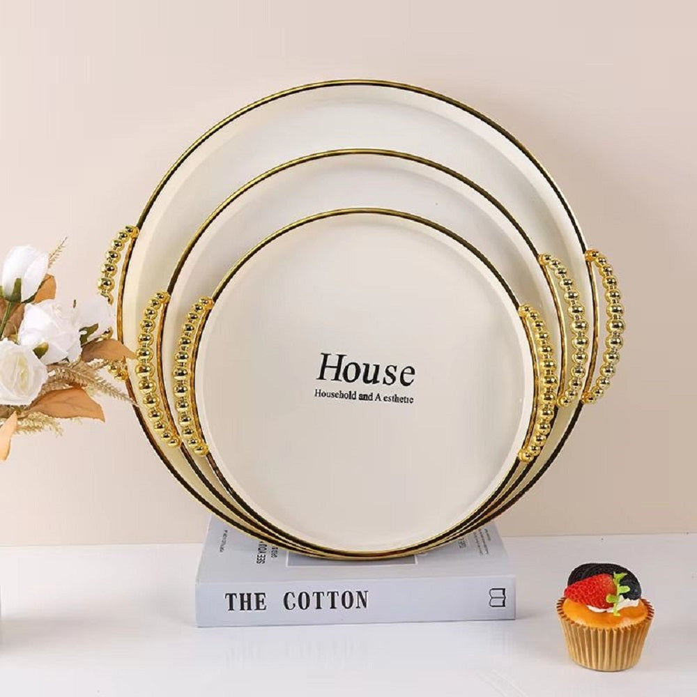 Fancy Tray Set 4 Pcs - Golden, Tray, Chase Value, Chase Value