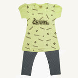 Girls Half Sleeves Tight Suit - Yellow, Girls Shalwar Kameez, Chase Value, Chase Value