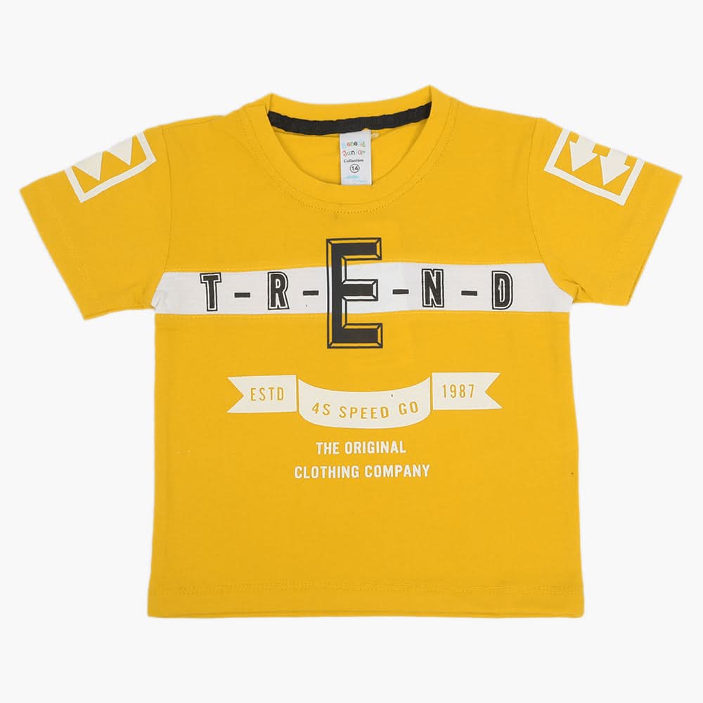 Boys Half Sleeves T-Shirt - Yellow, Boys T-Shirts, Chase Value, Chase Value
