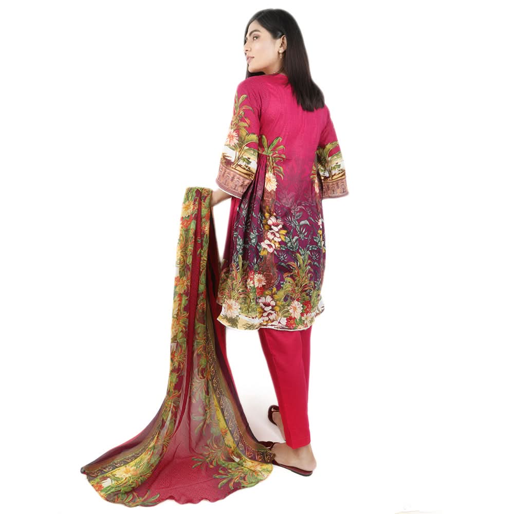 Khadde Printed Lawn 3 Piece Un-Stitched Suit - 002, Women, 3Pcs Shalwar Suit, United Textiles, Chase Value