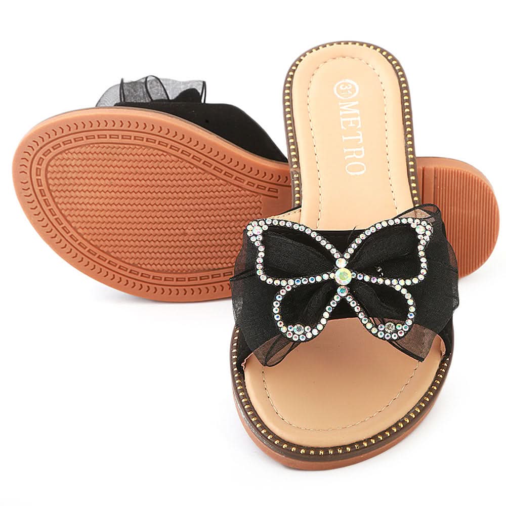 Girls Fancy Slippers 005 - Black, Kids, Girls Slippers, Chase Value, Chase Value