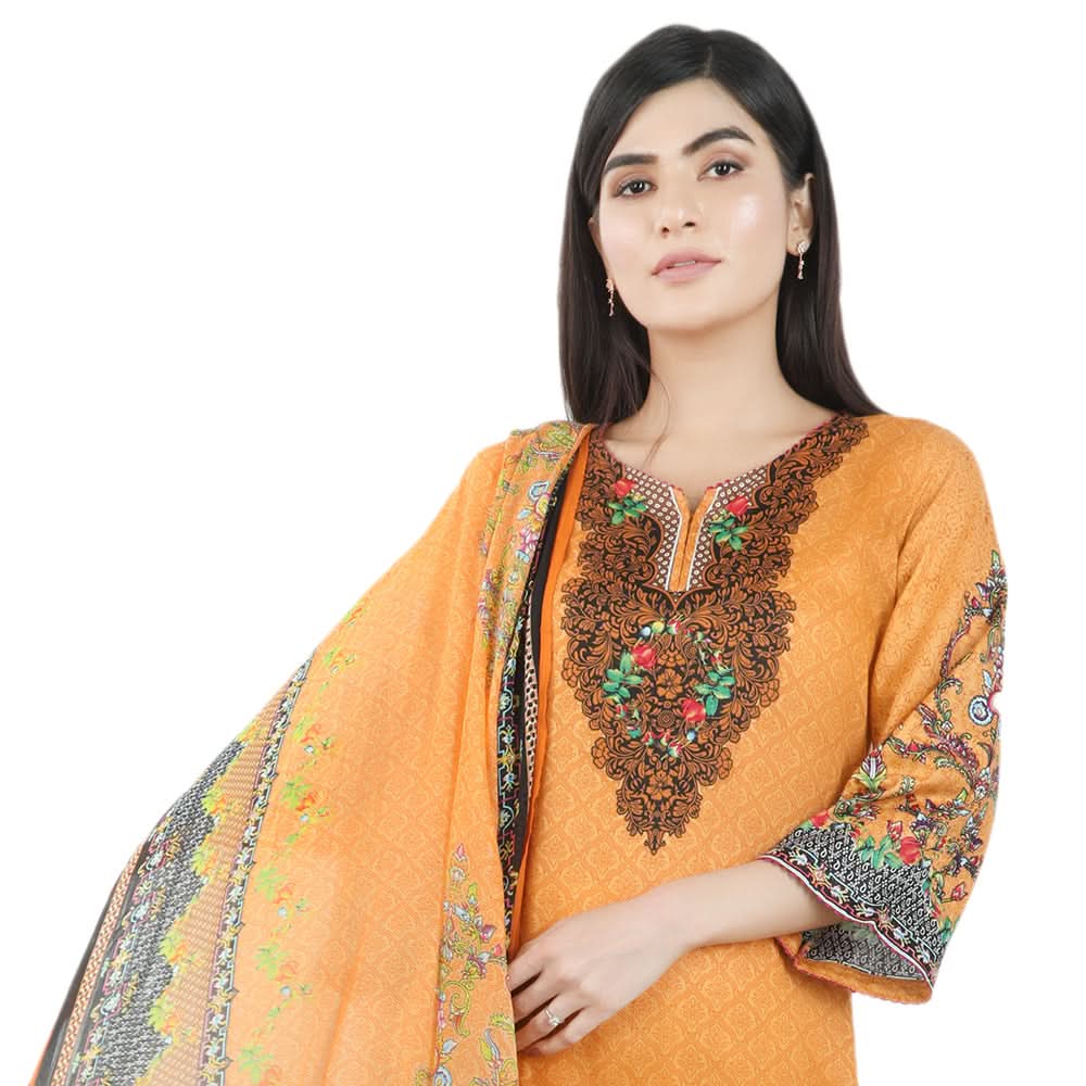 Khadde Printed Lawn 3 Piece Un-Stitched Suit - 005, Women, 3Pcs Shalwar Suit, United Textiles, Chase Value