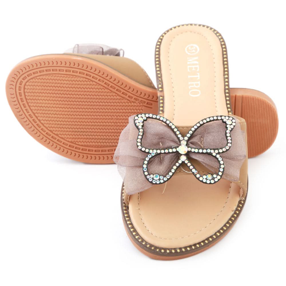 Girls Fancy Slippers 005 - Khaki, Kids, Girls Slippers, Chase Value, Chase Value