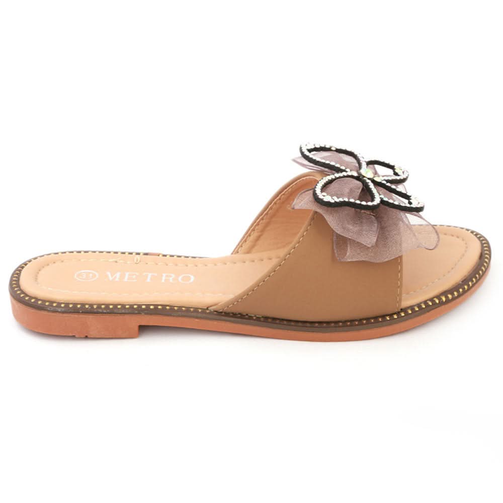 Girls Fancy Slippers 005 - Khaki, Kids, Girls Slippers, Chase Value, Chase Value