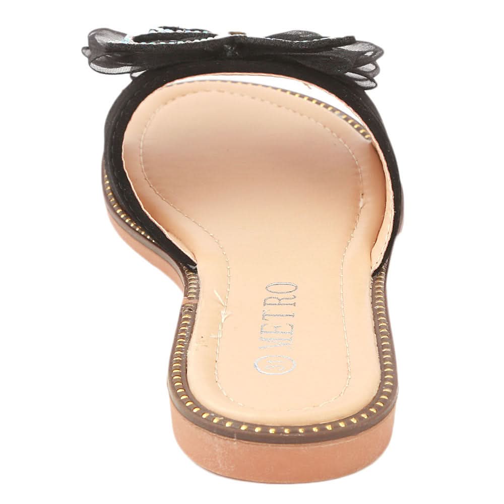 Girls Fancy Slippers 005 - Black, Kids, Girls Slippers, Chase Value, Chase Value