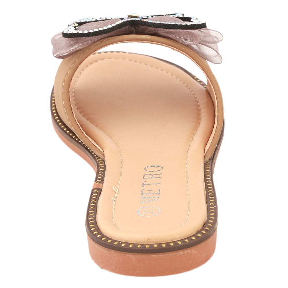 Girls Fancy Slippers 005 - Khaki, Kids, Girls Slippers, Chase Value, Chase Value