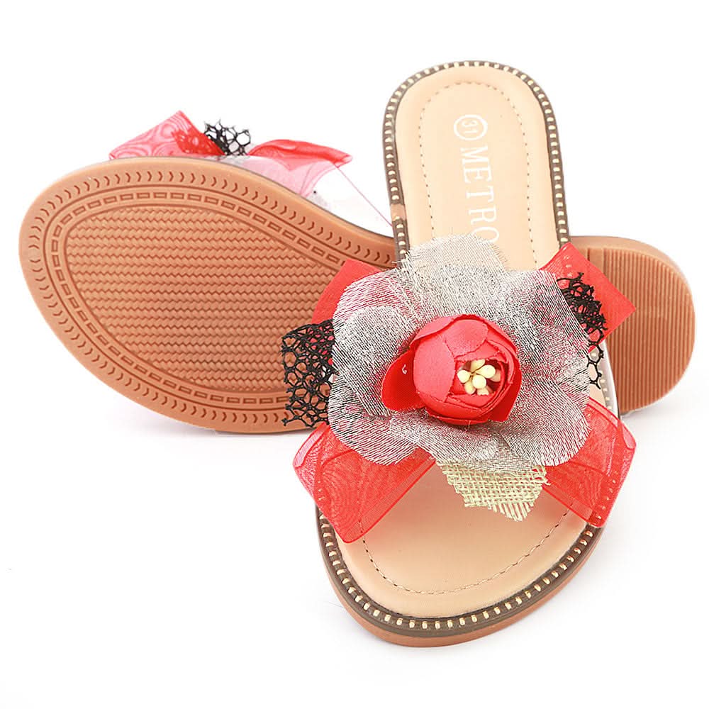 Girls Fancy Slippers 006 - Red, Kids, Girls Slippers, Chase Value, Chase Value