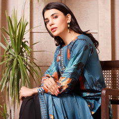 Halime Sultan Digital Printed Lawn 3Pcs Unstitched Suit V1 - 1, Women, 3Pcs Shalwar Suit, Halime Sultan, Chase Value