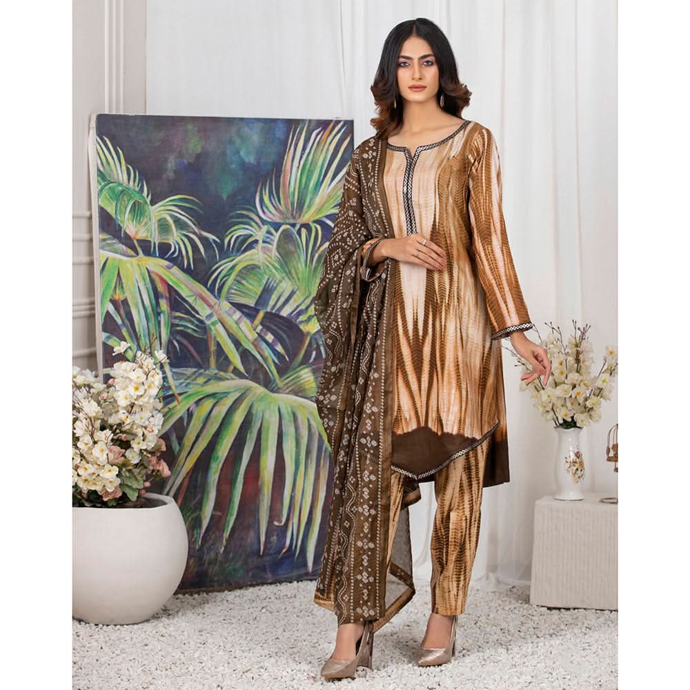 TIE & DYE Printed Cotton 3 Pcs Un-Stitched Suit - 1, Women, 3Pcs Shalwar Suit, ZS Textiles, Chase Value