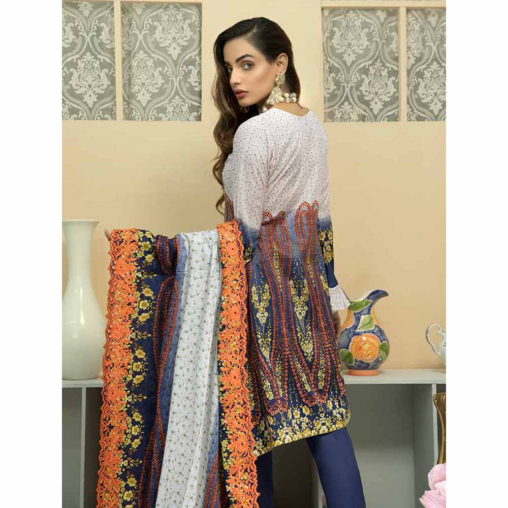 Zebtan Embroidered Cotton 3 Pieces Un-Stitched Suit Vol 01 - 01, Women, 3Pcs Shalwar Suit, Rujhan Textiles, Chase Value