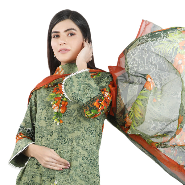 Khadde Printed Lawn 3 Piece Un-Stitched Suit - 010, Women, 3Pcs Shalwar Suit, United Textiles, Chase Value