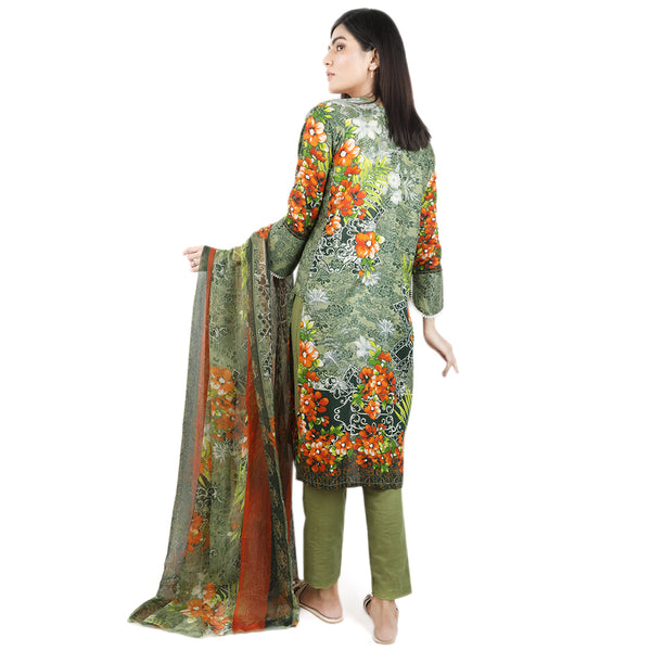 Khadde Printed Lawn 3 Piece Un-Stitched Suit - 010, Women, 3Pcs Shalwar Suit, United Textiles, Chase Value