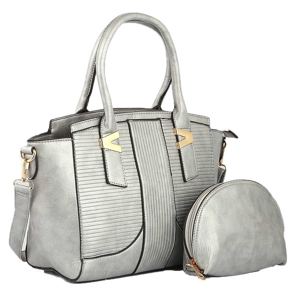 Women's Handbag 2 Pcs (Y-0162) - Silver, Women, Bags, Chase Value, Chase Value