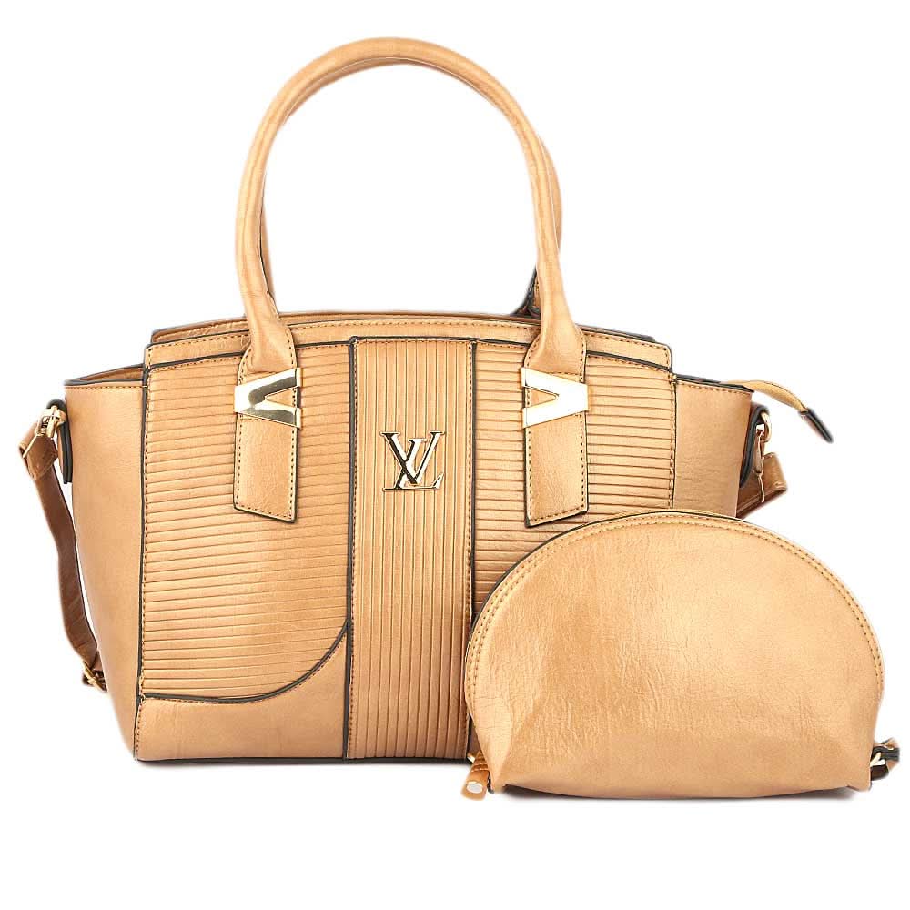 Women's Handbag 2 Pcs (Y-0162) - Gold, Women, Bags, Chase Value, Chase Value