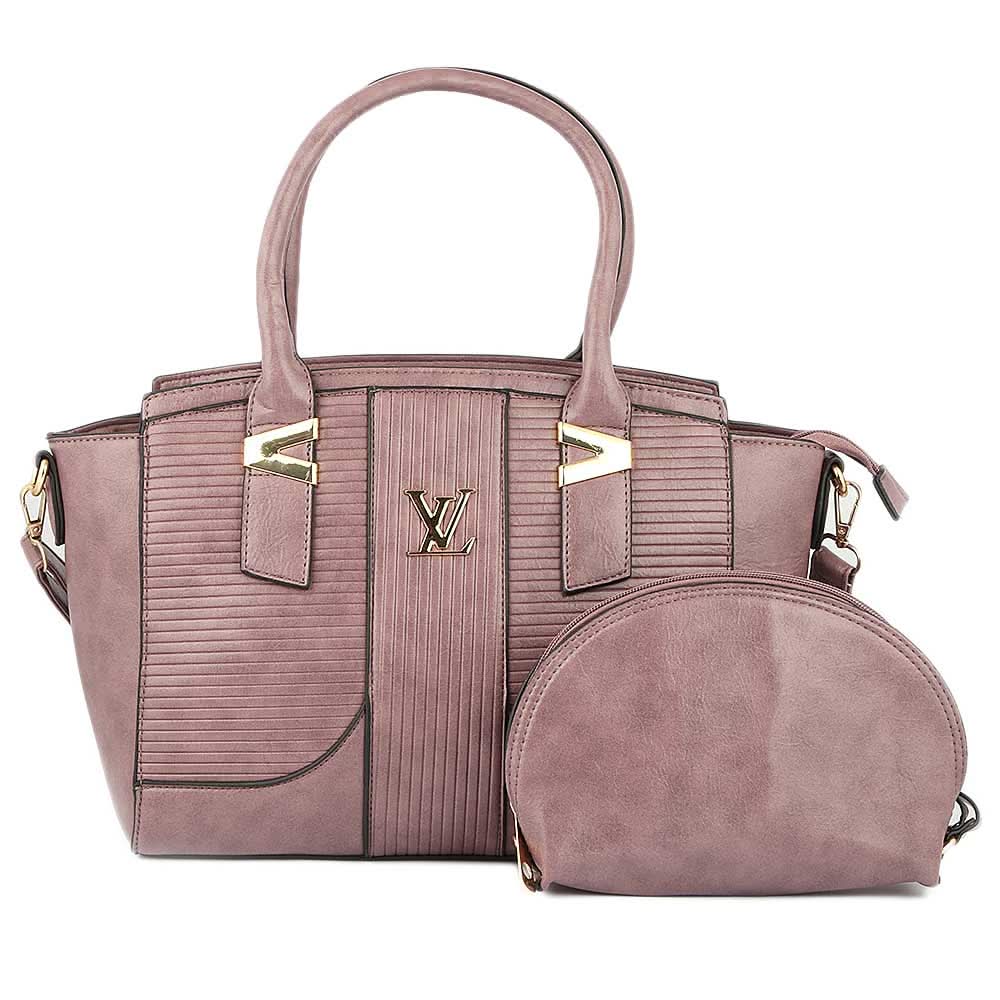 Women's Handbag 2 Pcs (Y-0162) - Light Purple, Women, Bags, Chase Value, Chase Value