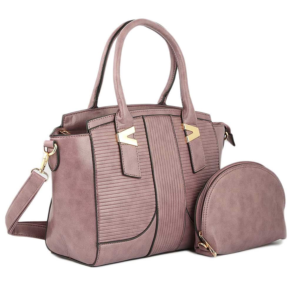 Women's Handbag 2 Pcs (Y-0162) - Light Purple, Women, Bags, Chase Value, Chase Value