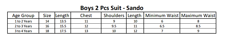 Boys Sando Suits SML - Orange, Kids, Boys Sets And Suits, Chase Value, Chase Value