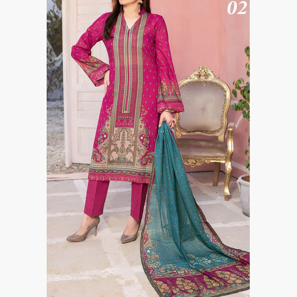 Aisha Alishba Lawn 3Pcs Unstitched Suit - 2, Women, 3Pcs Shalwar Suit, VS Textiles, Chase Value