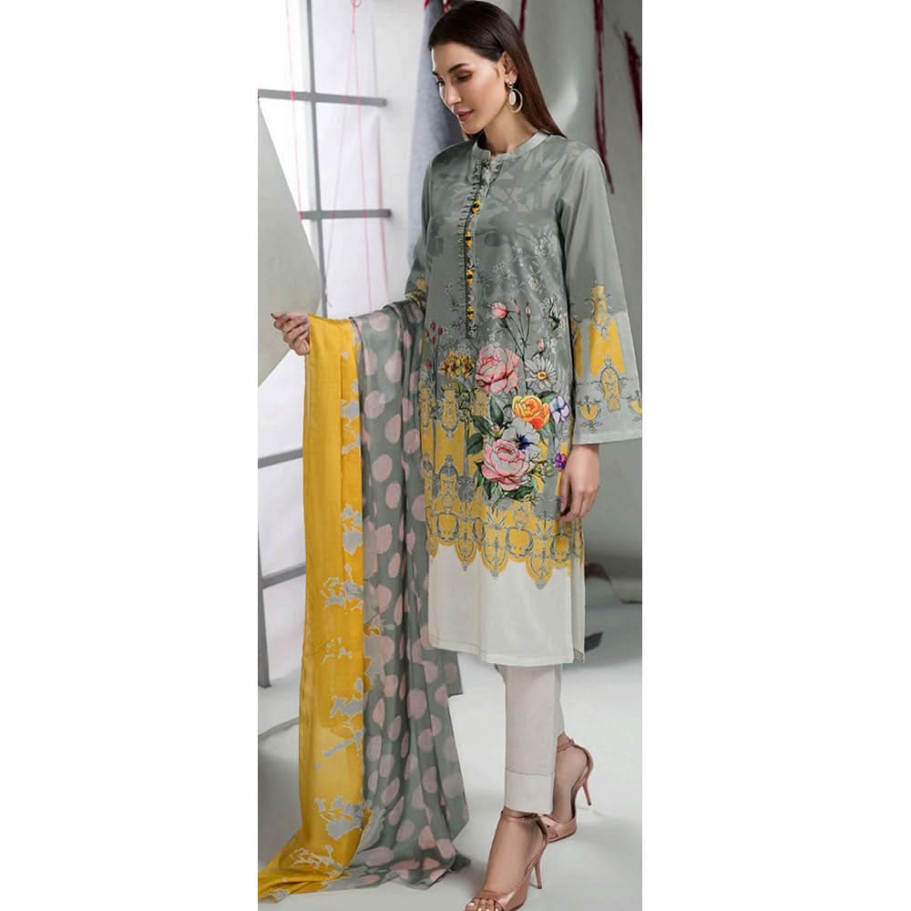BIN HAMEED Printed Embroidered unstitched 3pc Suit V-8, Women, 3Pcs Shalwar Suit, Rana Arts, Chase Value