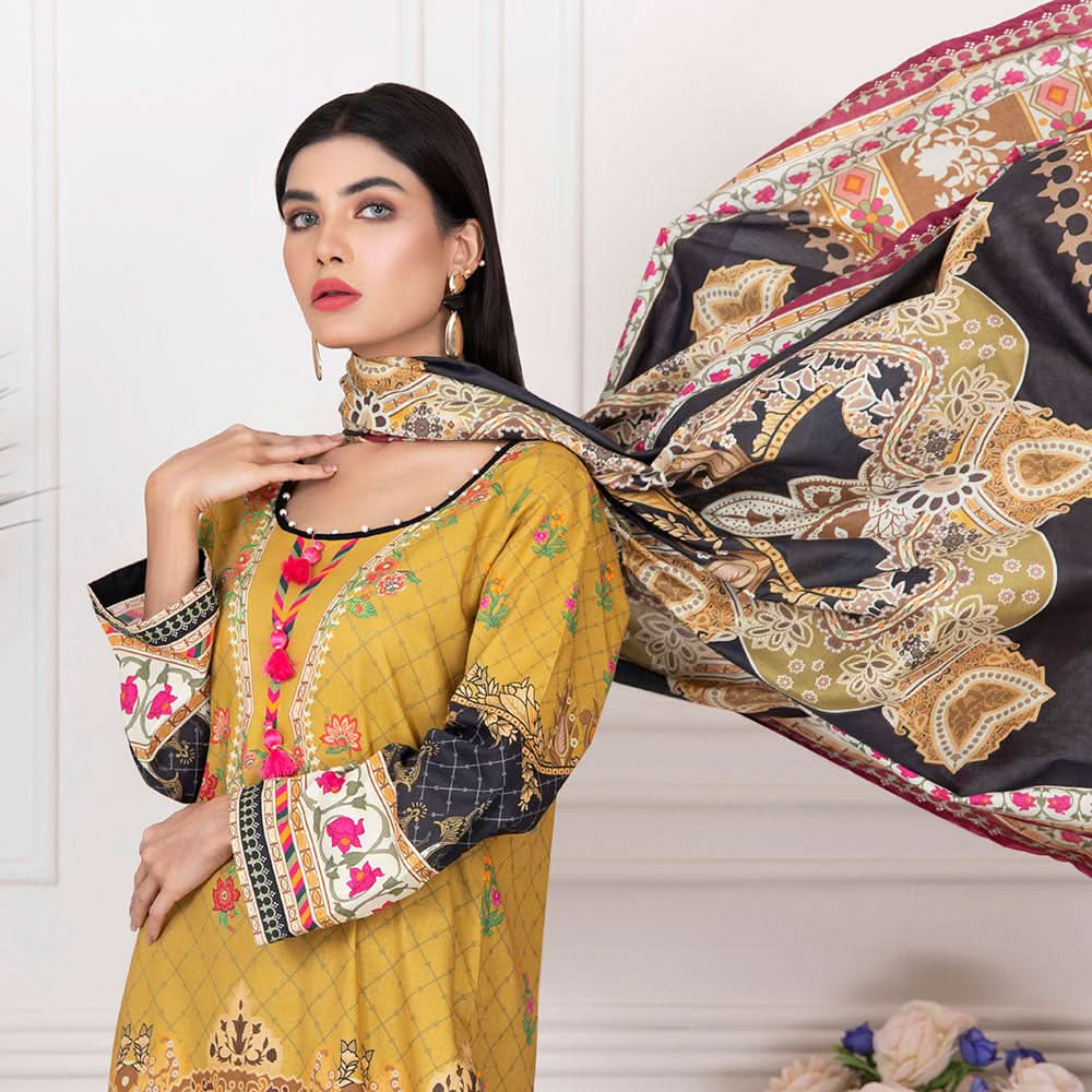 Orchid Mid-Summer Printed unstitched 3pc Cotton Suit, Women, 3Pcs Shalwar Suit, Regalia Textiles, Chase Value