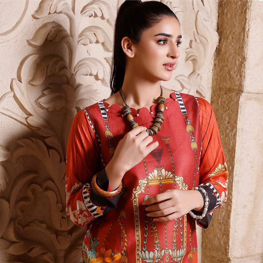 Halime Sultan Unstitched Printed Kurti 2 - V1, Women, Unstitched Kurti, Halime Sultan, Chase Value
