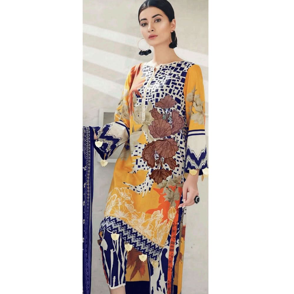 BIN HAMEED Printed Embroidered unstitched 3pc Suit V-9, Women, 3Pcs Shalwar Suit, Rana Arts, Chase Value