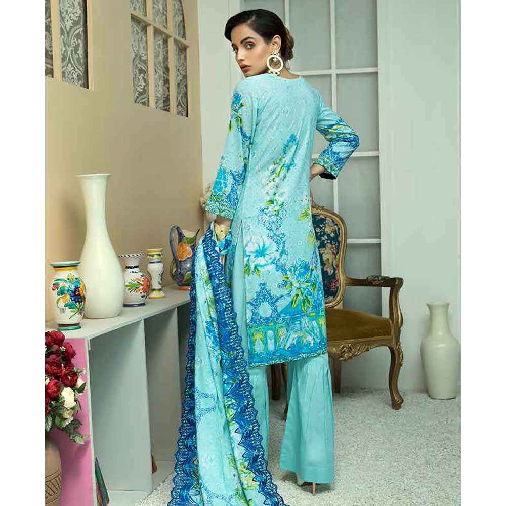 Zebtan Embroidered Cotton 3 Pieces Un-Stitched Suit Vol 01 - 03, Women, 3Pcs Shalwar Suit, Rujhan Textiles, Chase Value