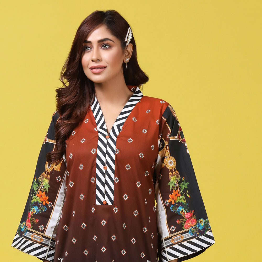 Regalia Tunic Printed Cambric Lawn Un-Stitched Kurti Vol 4 - 03, Women, Unstitched Kurti, Regalia Textiles, Chase Value