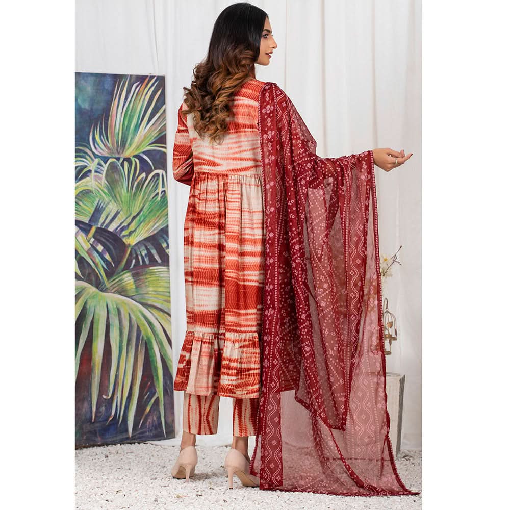 TIE & DYE Printed Cotton 3 Pcs Un-Stitched Suit - 3, Women, 3Pcs Shalwar Suit, ZS Textiles, Chase Value