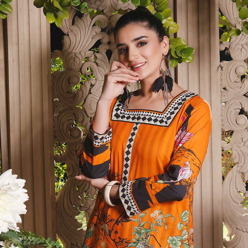 Halime Sultan Unstitched Printed Kurti 3 - V1, Women, Unstitched Kurti, Halime Sultan, Chase Value