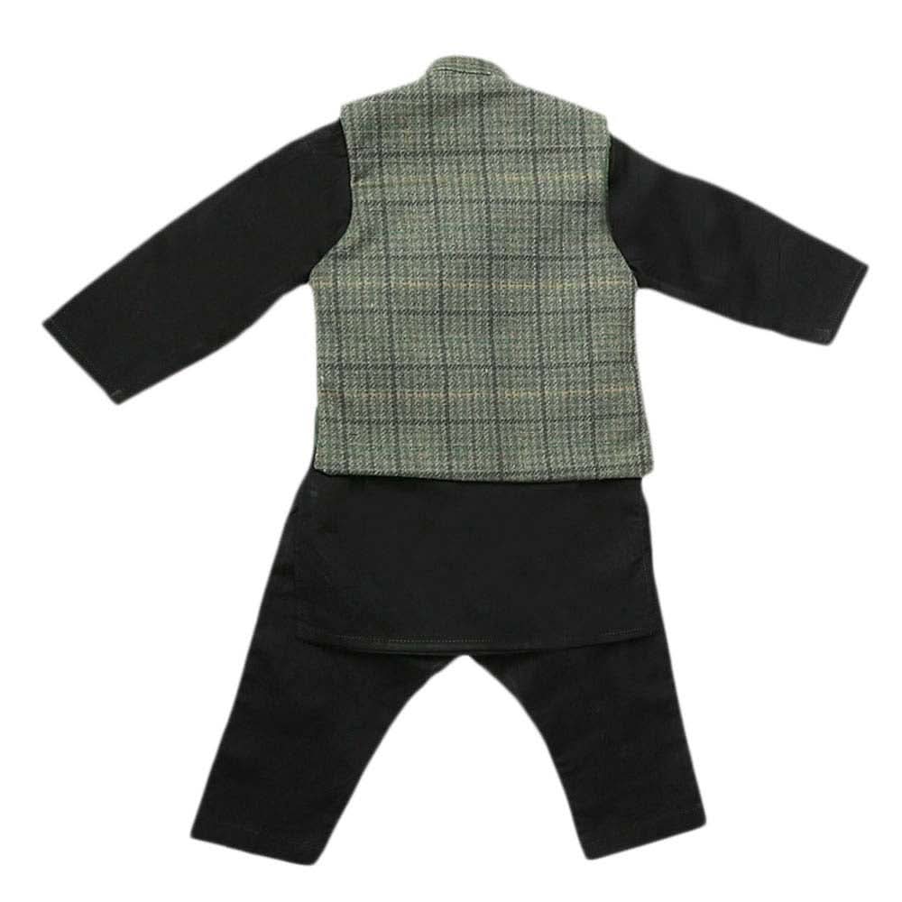 Boys WaistCoat Shalwar Suit - Dark Green, Kids, Boys Shalwar Kameez, Chase Value, Chase Value