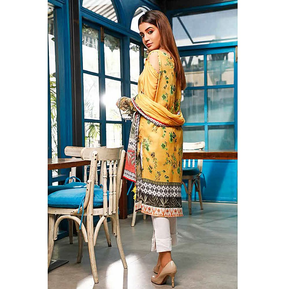 Zavia Digital Printed Lawn 3 Piece Un-Stitched Suit - 03, Women, 3Pcs Shalwar Suit, Fairdeal Textiles, Chase Value