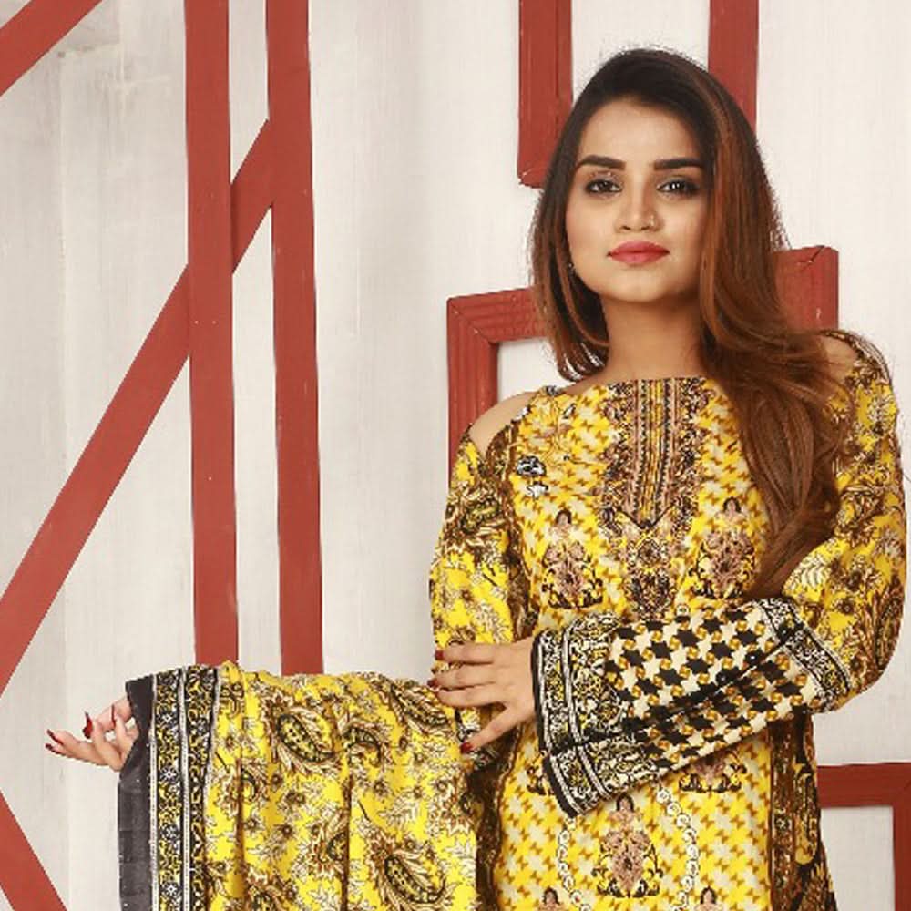 Libas Printed & Embroidered 3 Pcs Un-Stitched Suit Vol 1 - 3-A, Women, 3Pcs Shalwar Suit, Shariq Textiles, Chase Value
