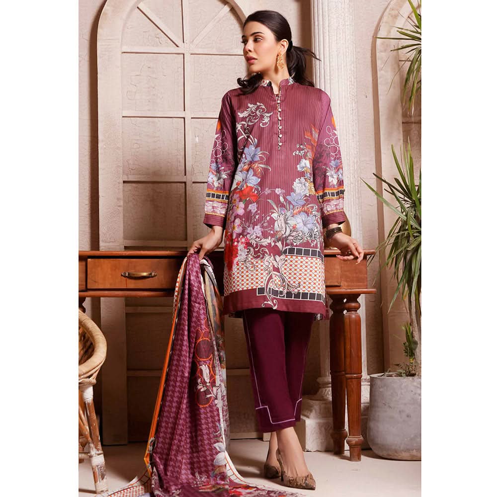 Halime Sultan Digital Printed Lawn 3Pcs Unstitched Suit V1 - 4, Women, 3Pcs Shalwar Suit, Halime Sultan, Chase Value