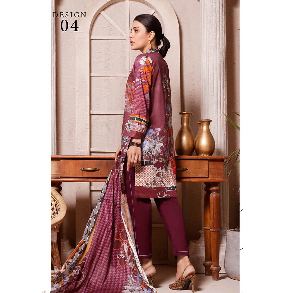 Halime Sultan Digital Printed Lawn 3Pcs Unstitched Suit V1 - 4, Women, 3Pcs Shalwar Suit, Halime Sultan, Chase Value