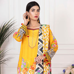 Orchid Mid-Summer Printed unstitched 3pc Cotton Suit, Women, 3Pcs Shalwar Suit, Regalia Textiles, Chase Value