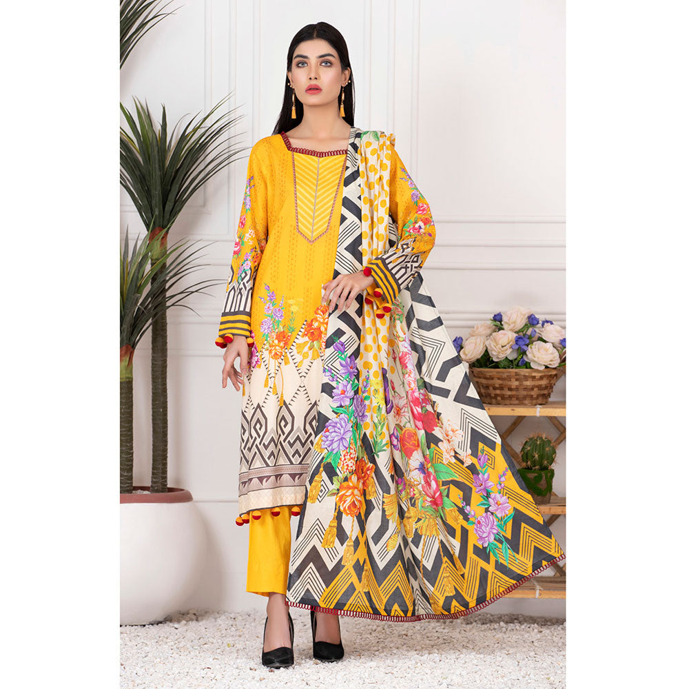 Orchid Mid-Summer Printed unstitched 3pc Cotton Suit, Women, 3Pcs Shalwar Suit, Regalia Textiles, Chase Value