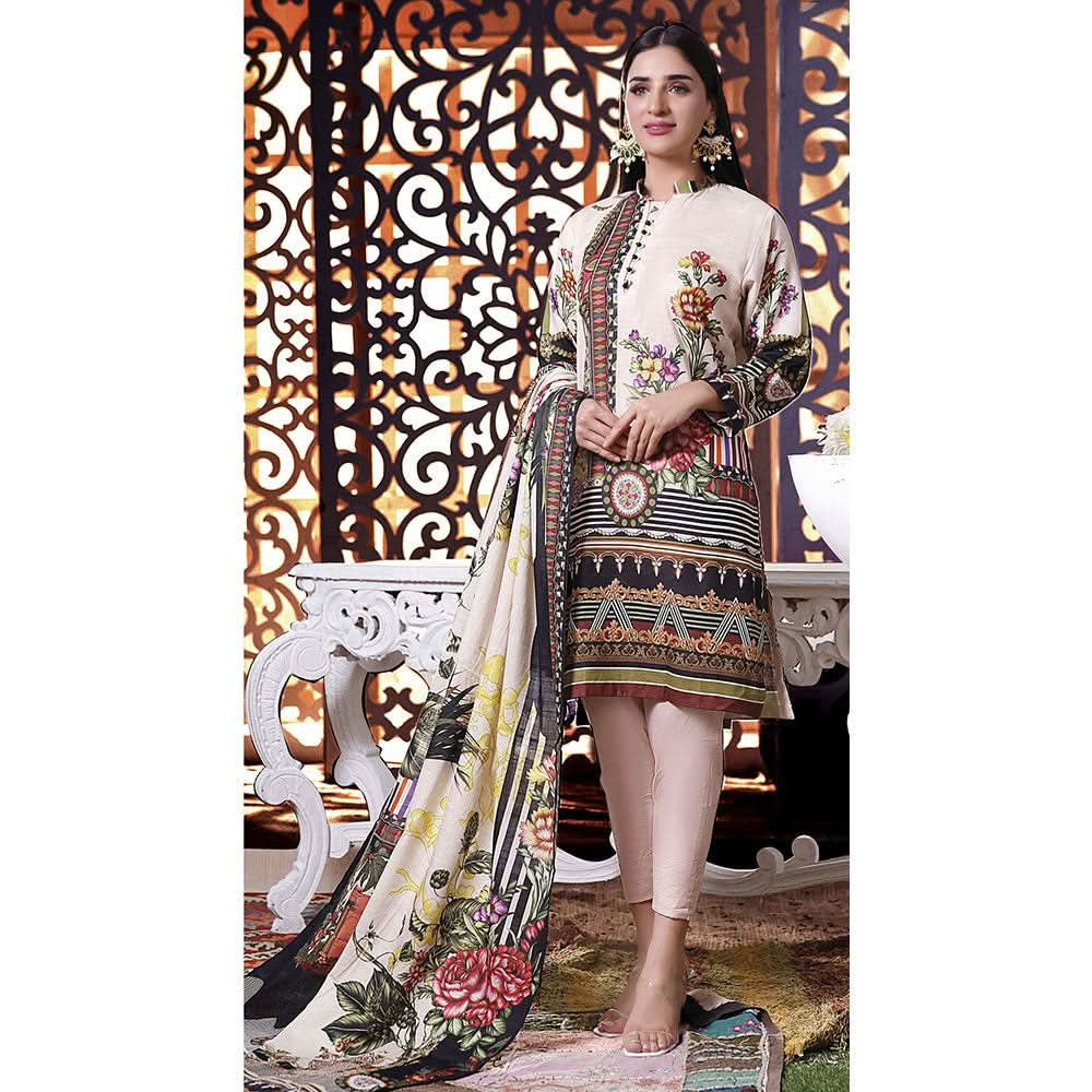 Halime Sultan Khaddar Digital Printed 3Pcs Unstitched Suit - 5, Women, 3Pcs Shalwar Suit, Chase Value, Chase Value