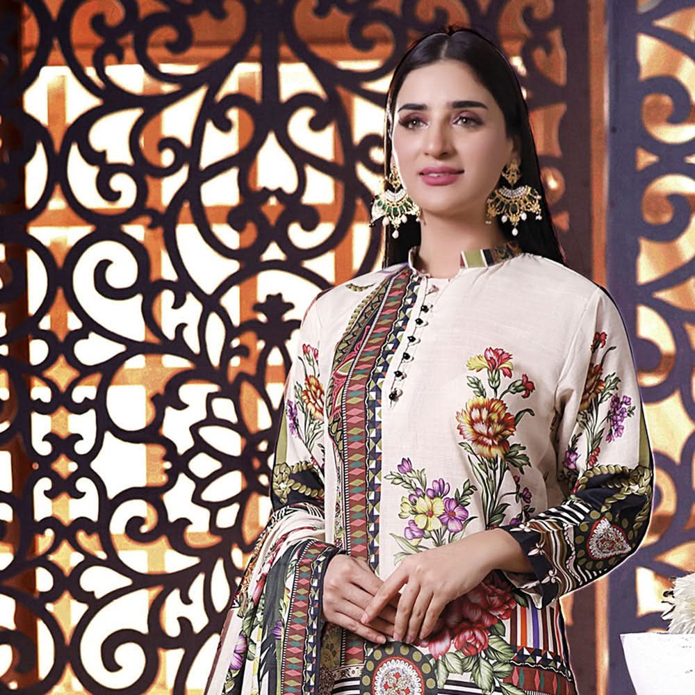 Halime Sultan Khaddar Digital Printed 3Pcs Unstitched Suit - 5, Women, 3Pcs Shalwar Suit, Chase Value, Chase Value