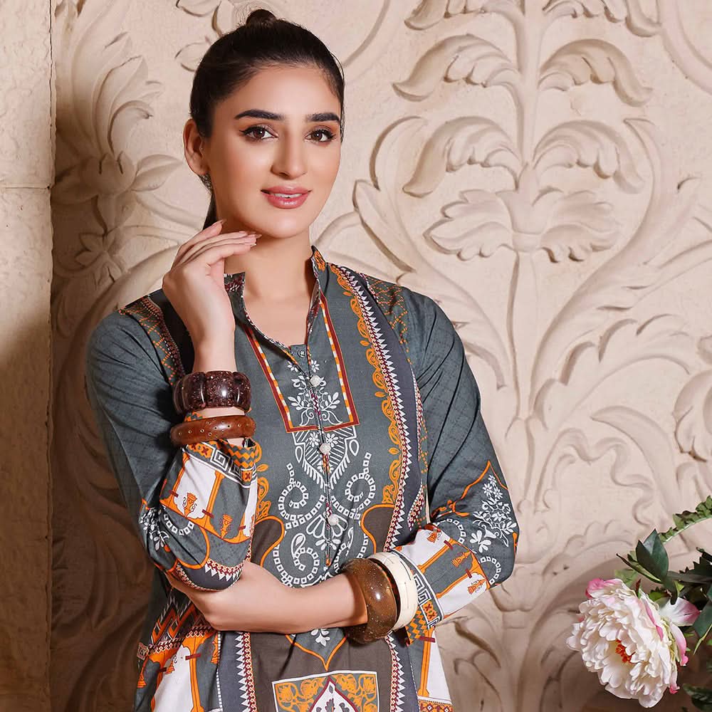 Halime Sultan Unstitched Printed Kurti 5 - V1, Women, Unstitched Kurti, Halime Sultan, Chase Value