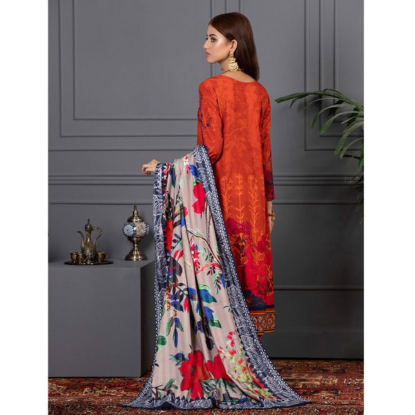 Orchid Modal Satin Digital Printed Un-Stitched 3 Pcs Suit - 5, Women, 3Pcs Shalwar Suit, Orchid, Chase Value