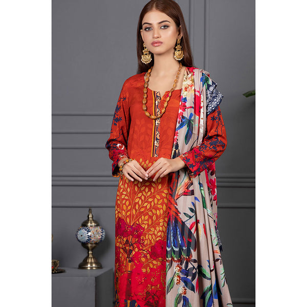 Orchid Modal Satin Digital Printed Un-Stitched 3 Pcs Suit - 5, Women, 3Pcs Shalwar Suit, Orchid, Chase Value